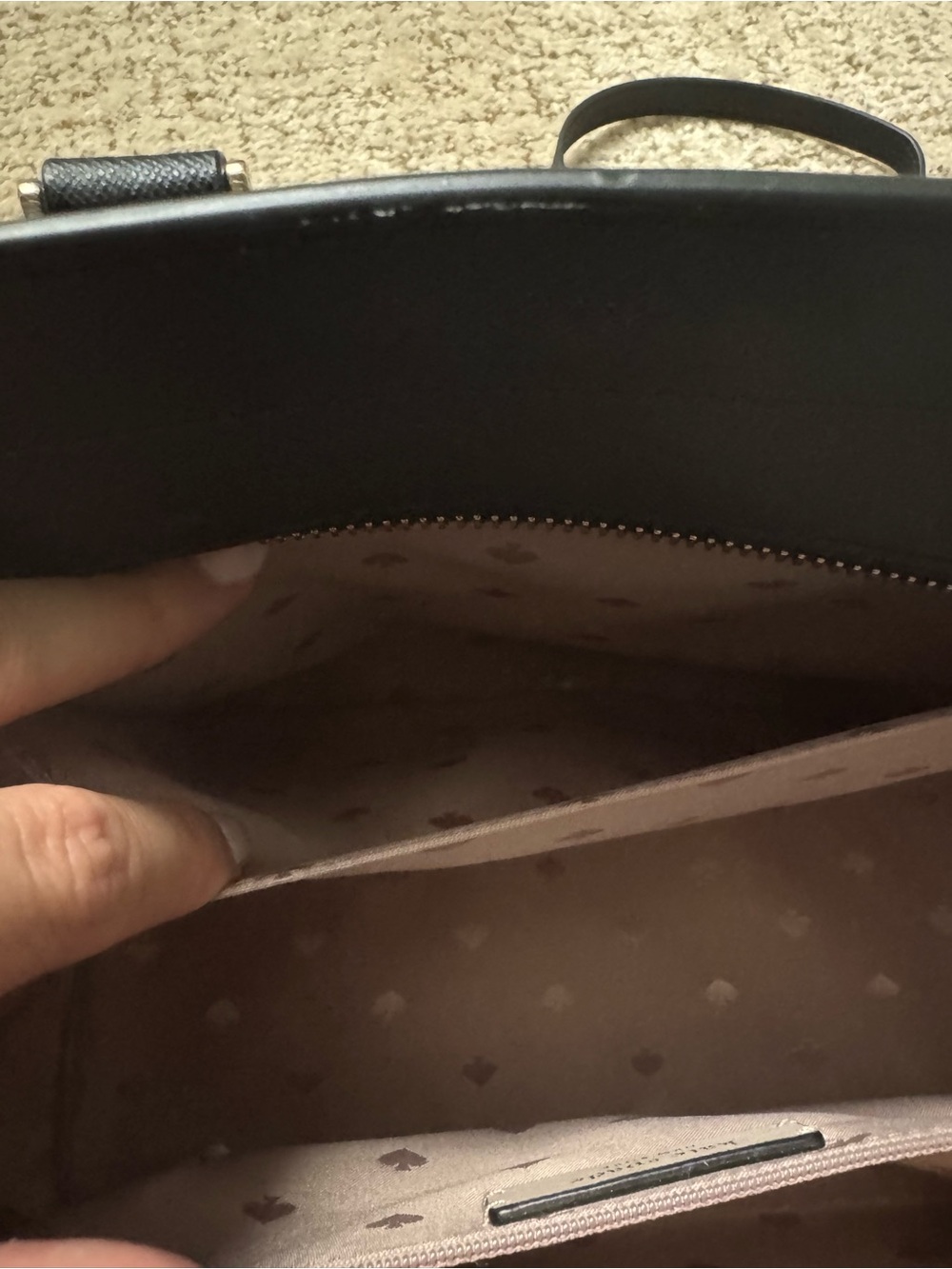 kate spade two-tone white and black leather satchel - Picture 7 of 10